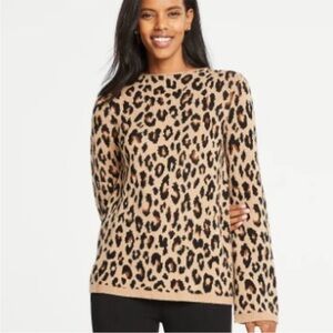 AnnTaylor Petite Spotted Mock Neck Sweater